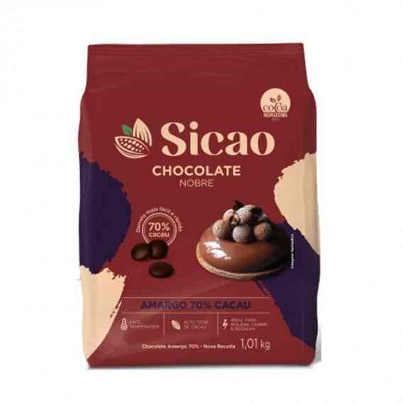 Imagem de Chocolate Nobre Gotas Amargo 70% 1,01kg 7016490- SICAO